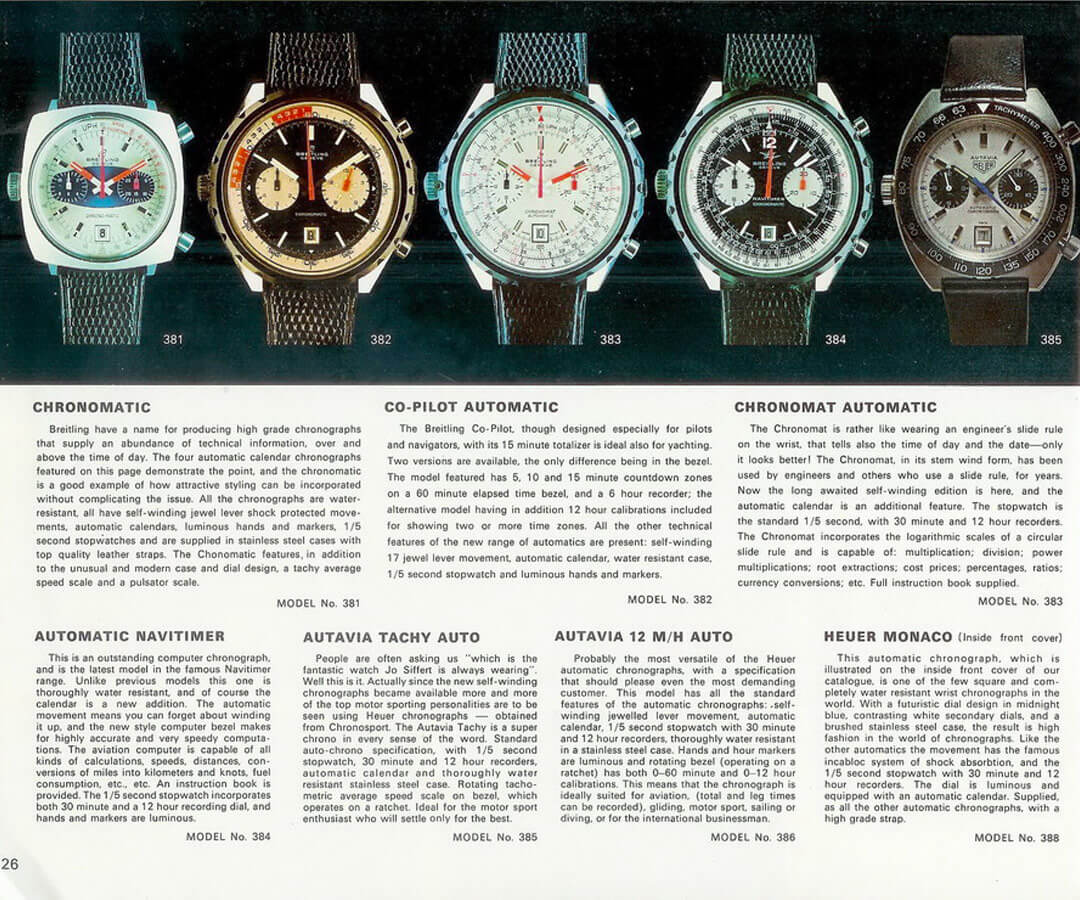 Breitling, Hamilton-Buren, Heuer et Dubois-Depraz - Chronomatic