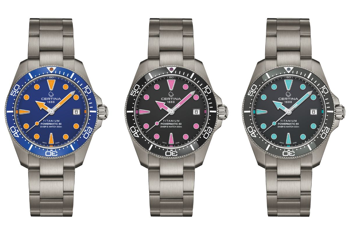 certina ds action diver 38mm titanium declinaisons couleurs
