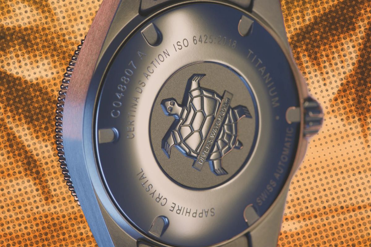 certina ds action diver 38mm titanium fond de boite visse