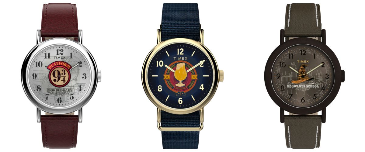 montres timex x harry potter weekender platform 9 34 butterbeer sorting hat