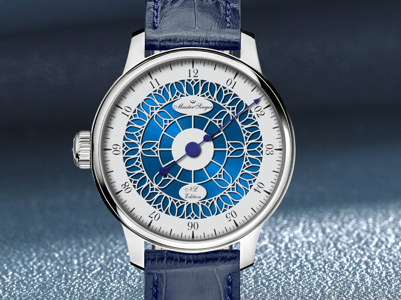 details cadran montre meistersinger nl edition 2026 tulipe