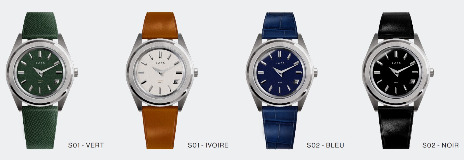 montres laps arche s01 vert ivoire s02 bleu noir