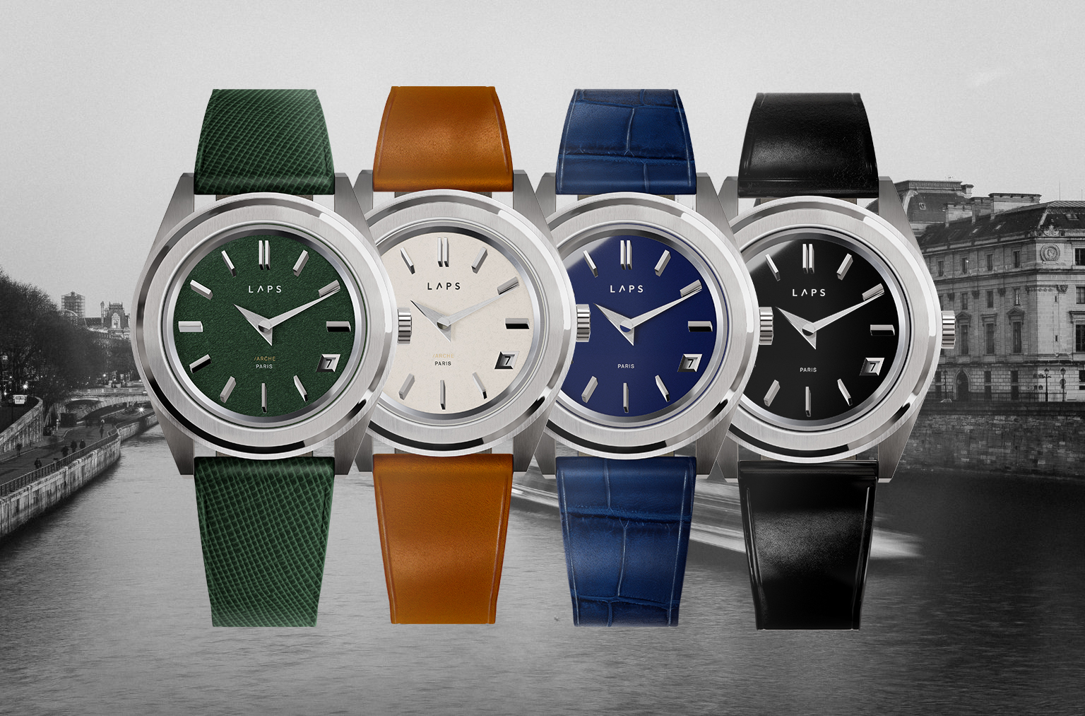 presentation montres laps arche s01 vert ivoire s02 bleu noir