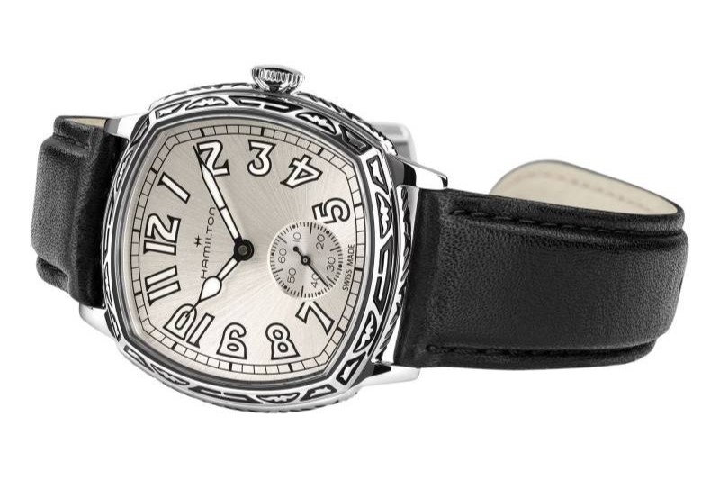 montre hamilton american classic cushion gravures boitier